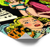 スケルトンモンスタースウィッチ変更アートホラーコラージュ ポスター (角)