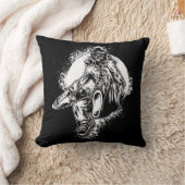 スケルトンモンスター白黒スケッチ クッション (ブランケット)