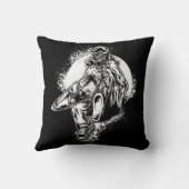 スケルトンモンスター白黒スケッチ クッション (裏面)