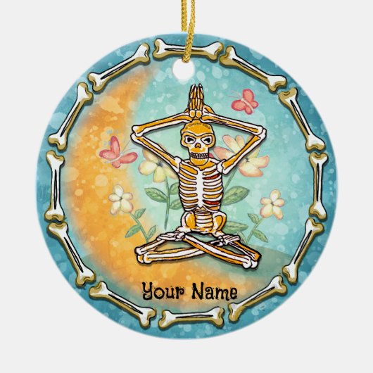 スケルトンヨガ セラミックオーナメント (正面)