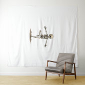 スケルトンヨガ – 面白いハロウィーンフィットネスシャツ タペストリー (インサイチュ(横))