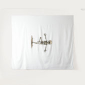 スケルトンヨガ – 面白いハロウィーンフィットネスシャツ タペストリー (正面(横))