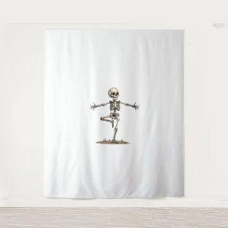 スケルトンヨガ – 面白いハロウィーンフィットネスシャツ タペストリー