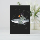 スケルトンライディングシャーク – おかしなハロウィーンシャークギフト サンキューカード (スタンド正面)