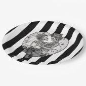 スケルトンラブカップル結婚ダンスゴシックウェディング ペーパープレート (アングル)