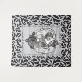 スケルトンラブカップル結婚ダンス タペストリー (正面(横))