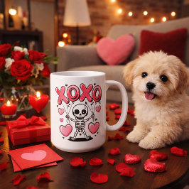 スケルトンラブバルーンとXOXO コーヒーマグカップ