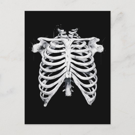 スケルトンリブケージハロウィーンの衣装 ポストカード (正面)