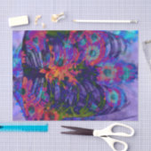 スケルトンリブケージフローラ紫オレンジヴィンテージ 薄葉紙 (クラフト)