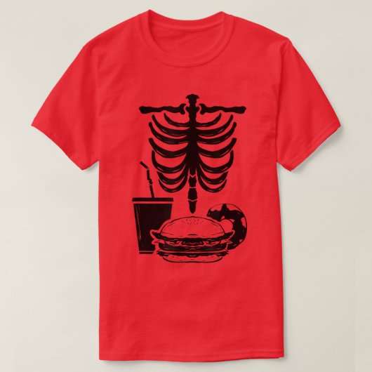 スケルトンリブケージボーンズJunkfood X-ray Tシャツ (デザイン正面)
