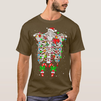 スケルトンリブケージX線妊娠告知クリスマス Tシャツ