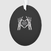 スケルトンリブ手のハート記号 オーナメント (正面)