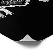 スケルトンリブ手のハート記号 ポスター (角)