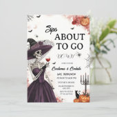 スケルトンレディーハロウィーンカクテルパーティの招待状 招待状 (スタンド正面)