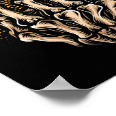 スケルトンロックハンドサインハロウィーン音楽愛好家209 ポスター (角)