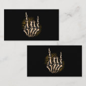 スケルトンロックハンドサインハロウィーン音楽愛好家209 名刺 (正面/裏面)