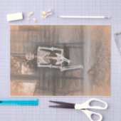 スケルトンヴィンテージアンティークセピアスケッチアート 薄葉紙 (クラフト)