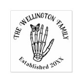 スケルトン上の蝶の手のファミリ名日付の設定 セルフインキングスタンプ (デザイン)