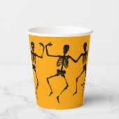 スケルトン不気味オレンジ&ブラックハロウィーン紙カップ 紙コップ (裏面)