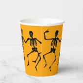 スケルトン不気味オレンジ&ブラックハロウィーン紙カップ 紙コップ (右)