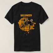 スケルトン不気味クルーハローウィンパーティ Tシャツ (デザイン正面)