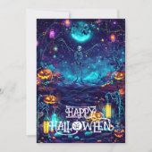 スケルトン不気味ダンスカード 招待状 (正面)