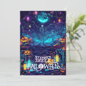 スケルトン不気味ダンスカード 招待状 (スタンド正面)