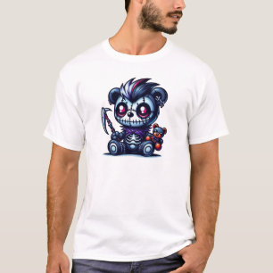 スケルトン不気味テディベア Tシャツ