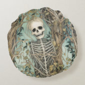 スケルトン不気味ハロウィーンラウンド装飾用クッション ラウンドクッション (裏面)