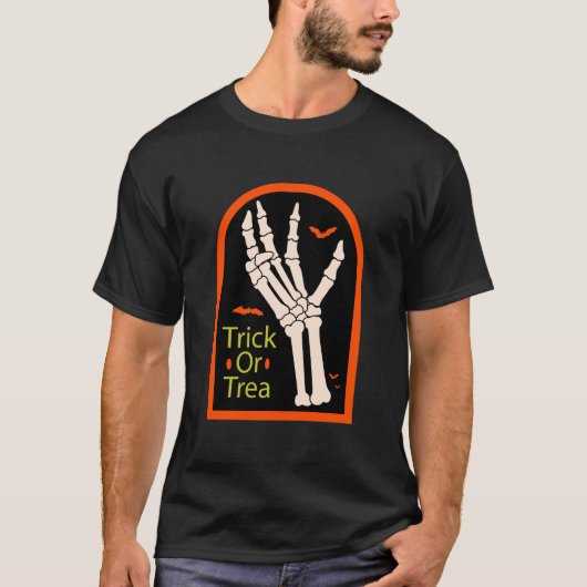 スケルトン不気味ハンドハロウィーン Tシャツ (正面)