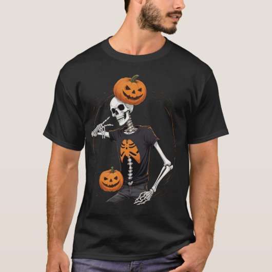 スケルトン不気味ビア:ハロウィーンTシャツ» Tシャツ (正面)