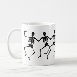 スケルトン不気味ブラック&ホワイトハロウィーン コーヒーマグカップ