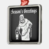 スケルトン不気味ホラーのクリスマスオーナメント メタルオーナメント (左)