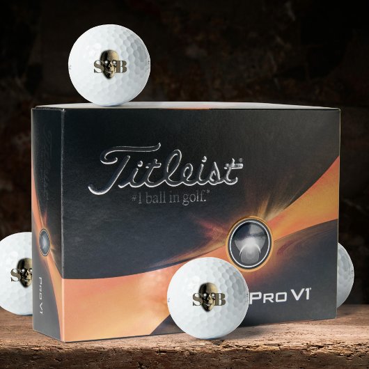 スケルトン不気味モノグラムのスカルゴルフボール ゴルフボール