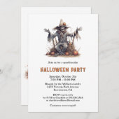 スケルトン不気味墓地ハローウィンパーティ 招待状 (正面/裏面)