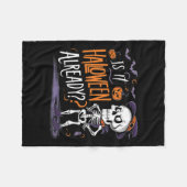 スケルトン不気味幽霊は既にハロウィーンである フリースブランケット (正面(横))