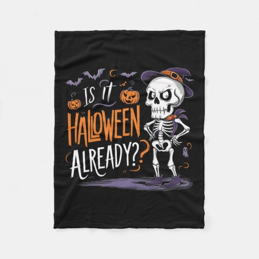 スケルトン不気味幽霊は既にハロウィーンである フリースブランケット (正面)