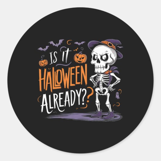 スケルトン不気味幽霊は既にハロウィーンである ラウンドシール (正面)