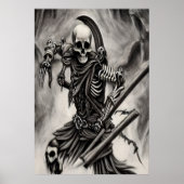 スケルトン不気味戦士 | AIアートポスター ポスター (正面)