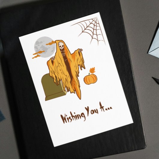 スケルトン不気味気のあるそぶりをしたブーティージョーク面白いハロウィーン ポストカード