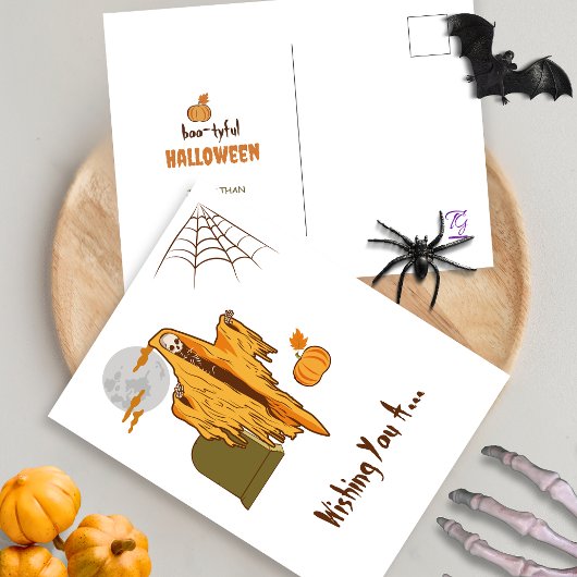 スケルトン不気味気のあるそぶりをしたブーティージョーク面白いハロウィーン ポストカード