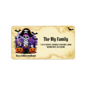 スケルトン不気味海賊ハッピーハローウィンマテイ ラベル (正面)