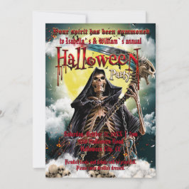 スケルトン不気味&怖いスカルハロウィーン 招待状