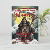 スケルトン不気味&怖いスカルハロウィーン 招待状 (スタンド正面)