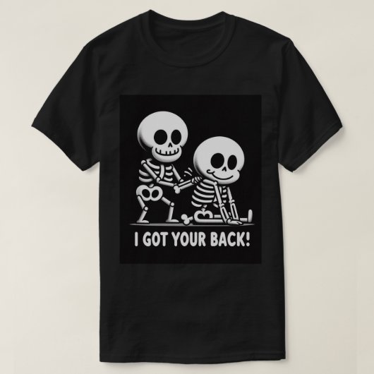 スケルトン乗務員サポートティー得:背中よ! Tシャツ (デザイン正面)