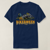 スケルトン乗用バイクのバイカーウィーンハロウィーンパム Tシャツ (デザイン正面)