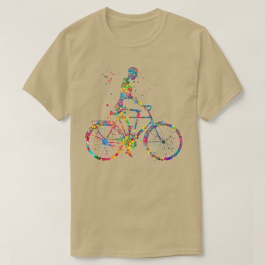 スケルトン乗用自転車水彩自転車Gr Tシャツ (デザイン正面)