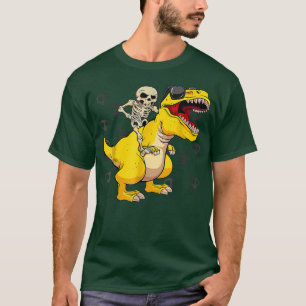 スケルトン乗用黄色の恐竜レイジーハロウィーンCos Tシャツ