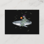 スケルトン乗馬シャーク – 面白いハロウィーンシャークギフト 名刺 (正面)