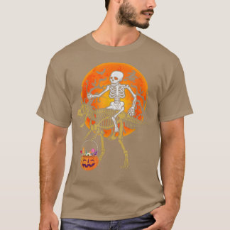 スケルトン乗馬スケルトン恐竜Tレハおもしろいロ Tシャツ
